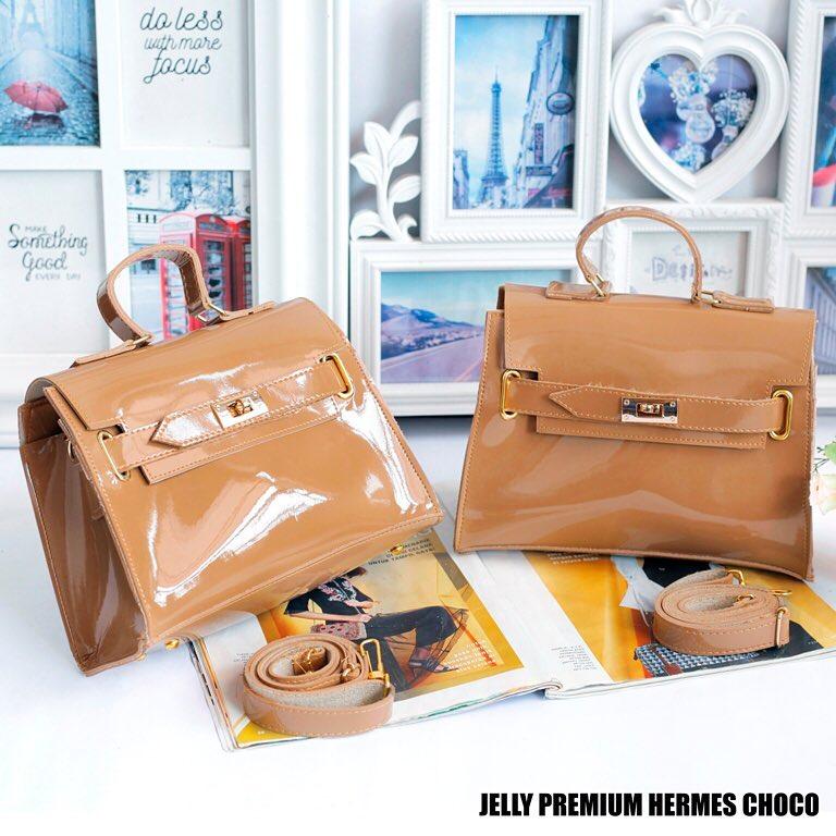 Tas Wanita Sling Bag Jelly Premium Hermes - Choco