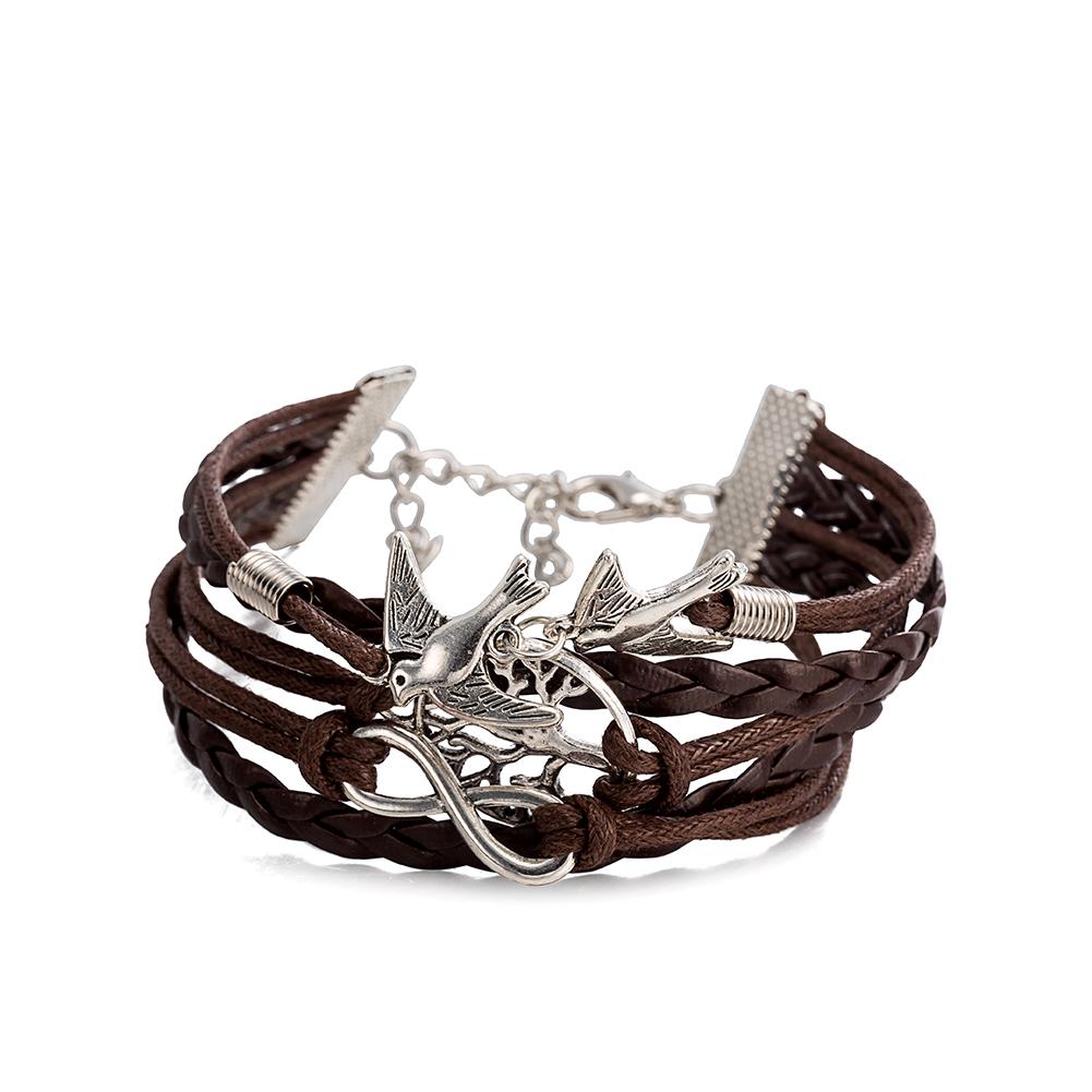 Jual panas punk angin Retro Kulit rantai gelang seri menelan dan pohon aksesoris hidup grosir FSH259 FSH259