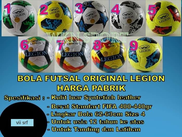 MURAH...HARGA SEPERTI GROSIR/HARGA PABRIK MURAH,TERBARU,LARIS DI PASARAN, MODEL BOLA MASA KINI Bola Futsal Original Legion,ukuran bola futsal size 4,COCOK untuk latihan dan tanding,bola empuk nyaman dipakai ,Standar FIFA untuk semua jenis lapangan FUTSAL