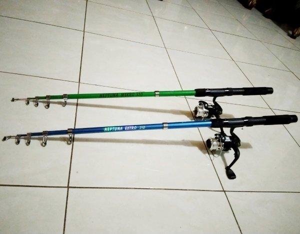 Joran Pancing Fiber Telescopic 2.1 meter 5 Segment - Reel dan Senar