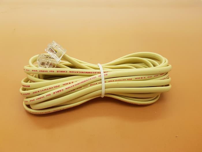 Kabel LINE Telpon 10 m + Jack RJ 11 Telepon Telfon Cable 10m