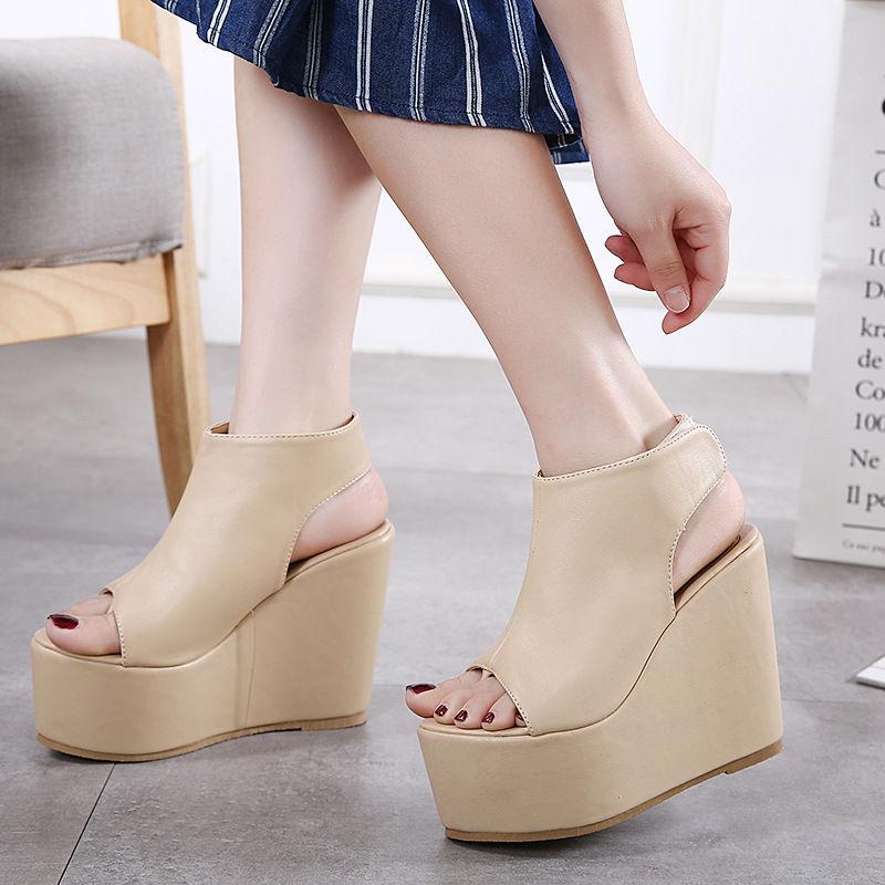 Sandal Wedges Wanita Cream ANGEL CLCT