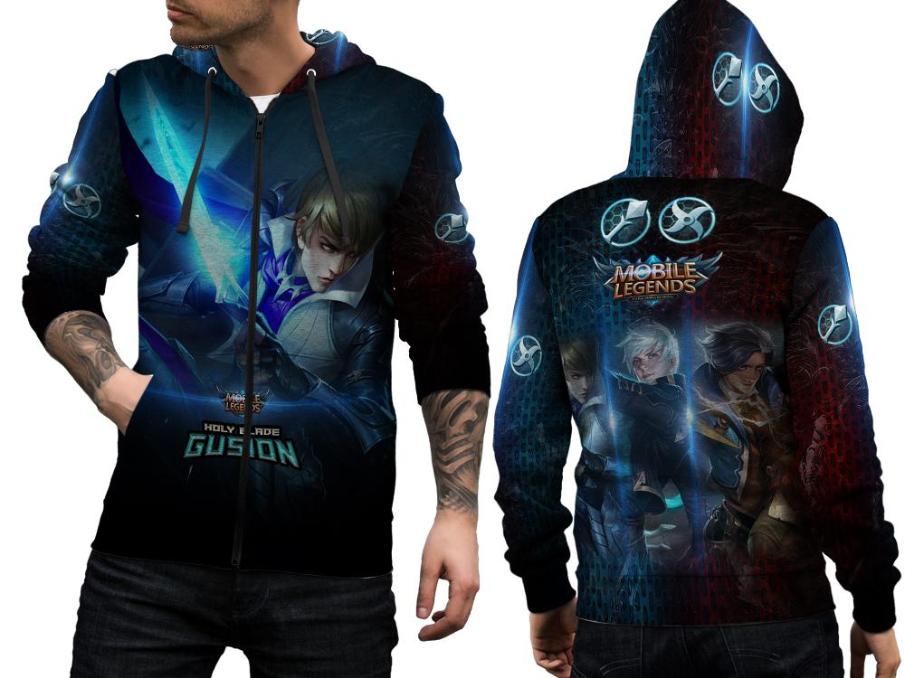 Jaket Sweater Hoodie Pullover Fullprint Custom Mobile Legends GUSION