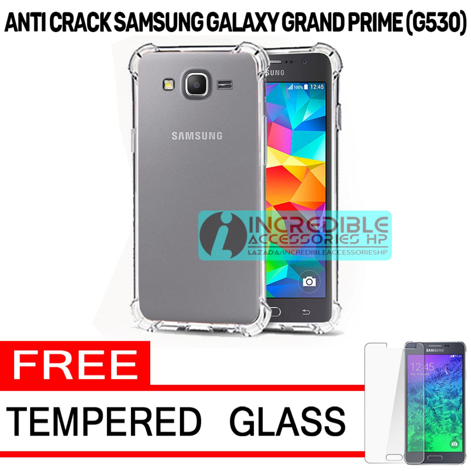 Case Anti Shock / Anti Crack Elegant Softcase for Samsung Galaxy Grand Prime (G530) - White Clear + Free Tempered Glass