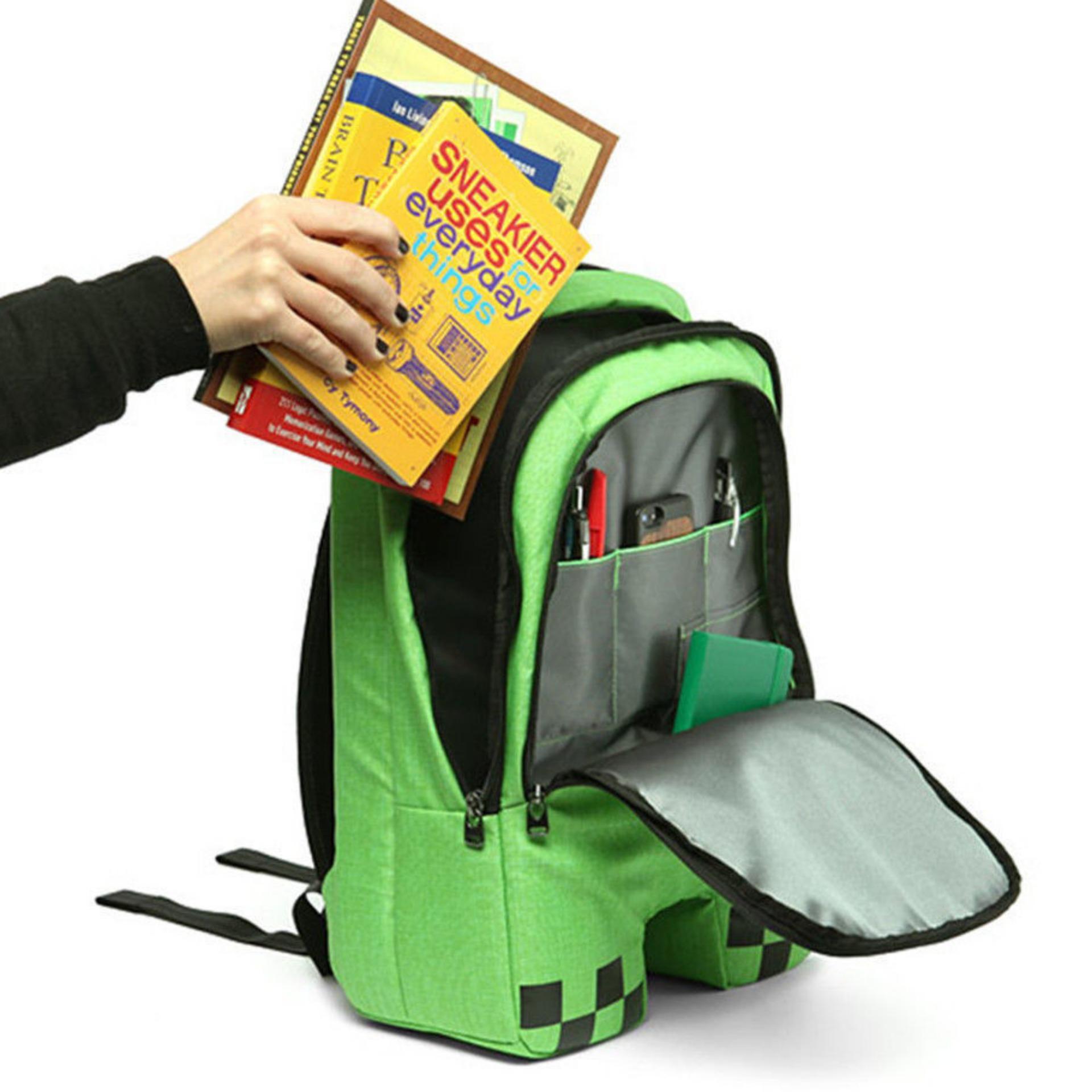 Tas Sekolah Anak Minecraft Original Figure Creeper Tas Import Minecraft