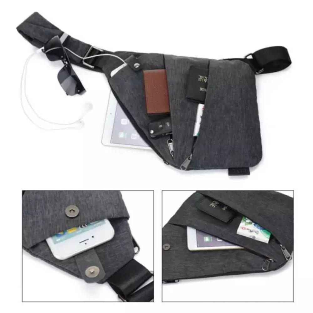 Key Bag Tas Selempang Anti Maling Pria Slim Fit Anti Air 0014- Grey