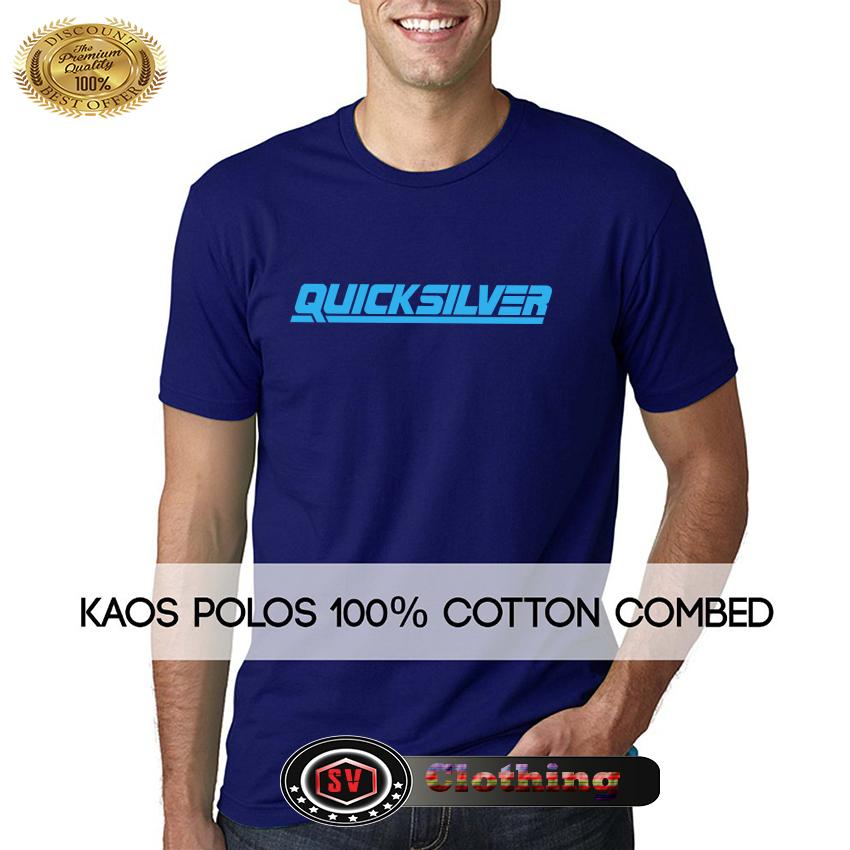 Kaos distro Quiksilver Teks Light Blue Premium