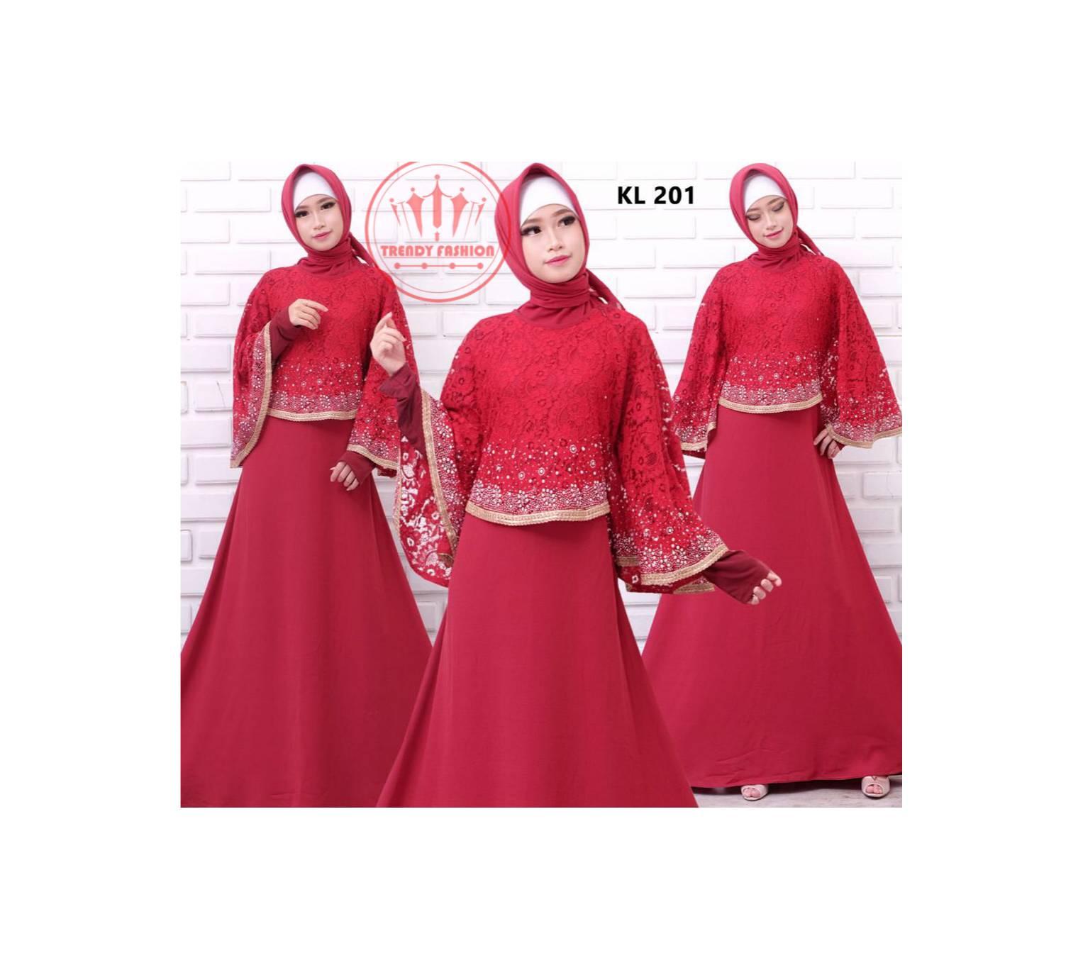 TRENDY GAMIS JULIANS EXCLUSIVE ALMOND BRUKAT BUAT LEBARAN OR PESTA - Putih