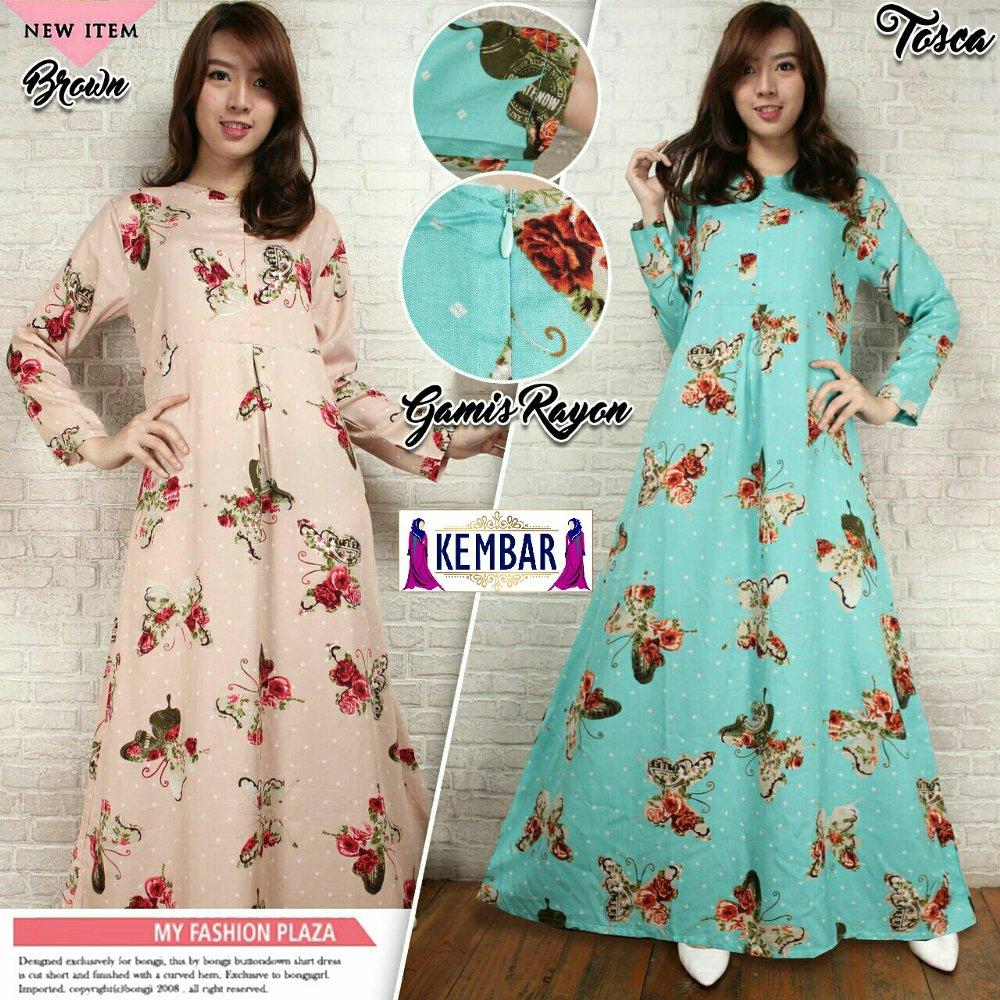 Gamis Maxi Dres Motif Kupu 4Warna di lapak Toko Kembar Tanah Abang rinymangiwa
