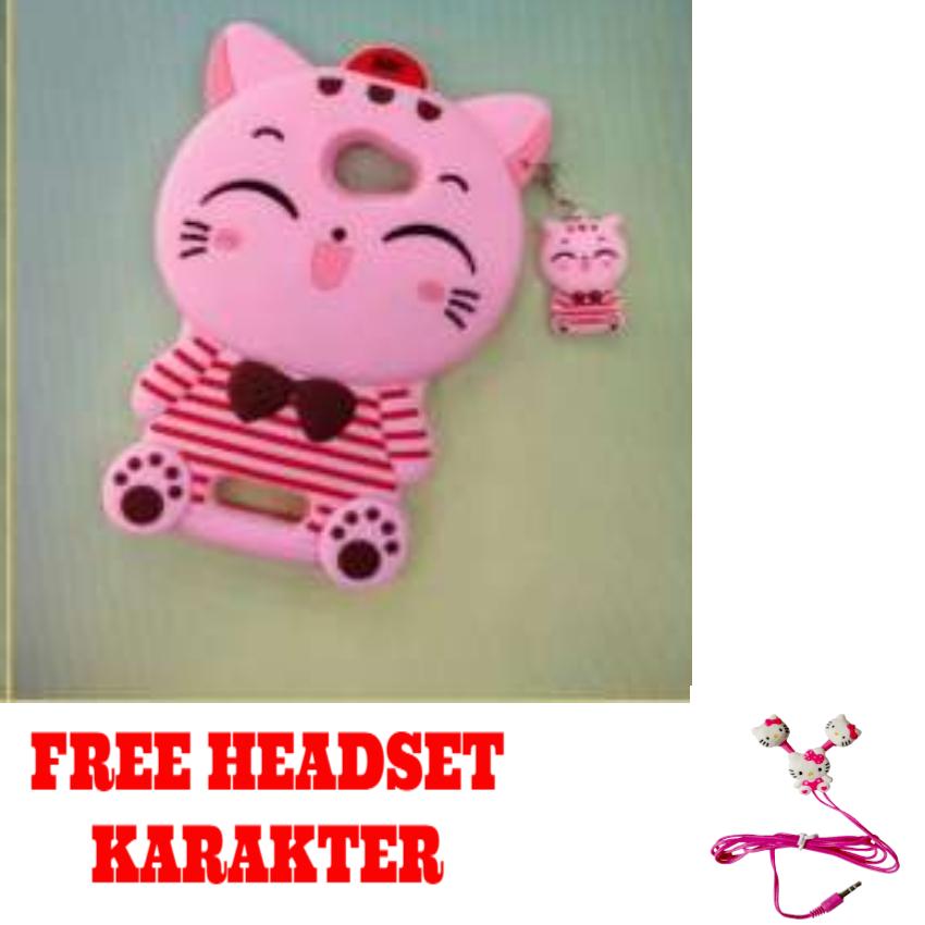Case / Silicon Boneka 3D Hello Kitty Pink Andromax A /B Free Headset Karakter Hello Kitty BMS 0677