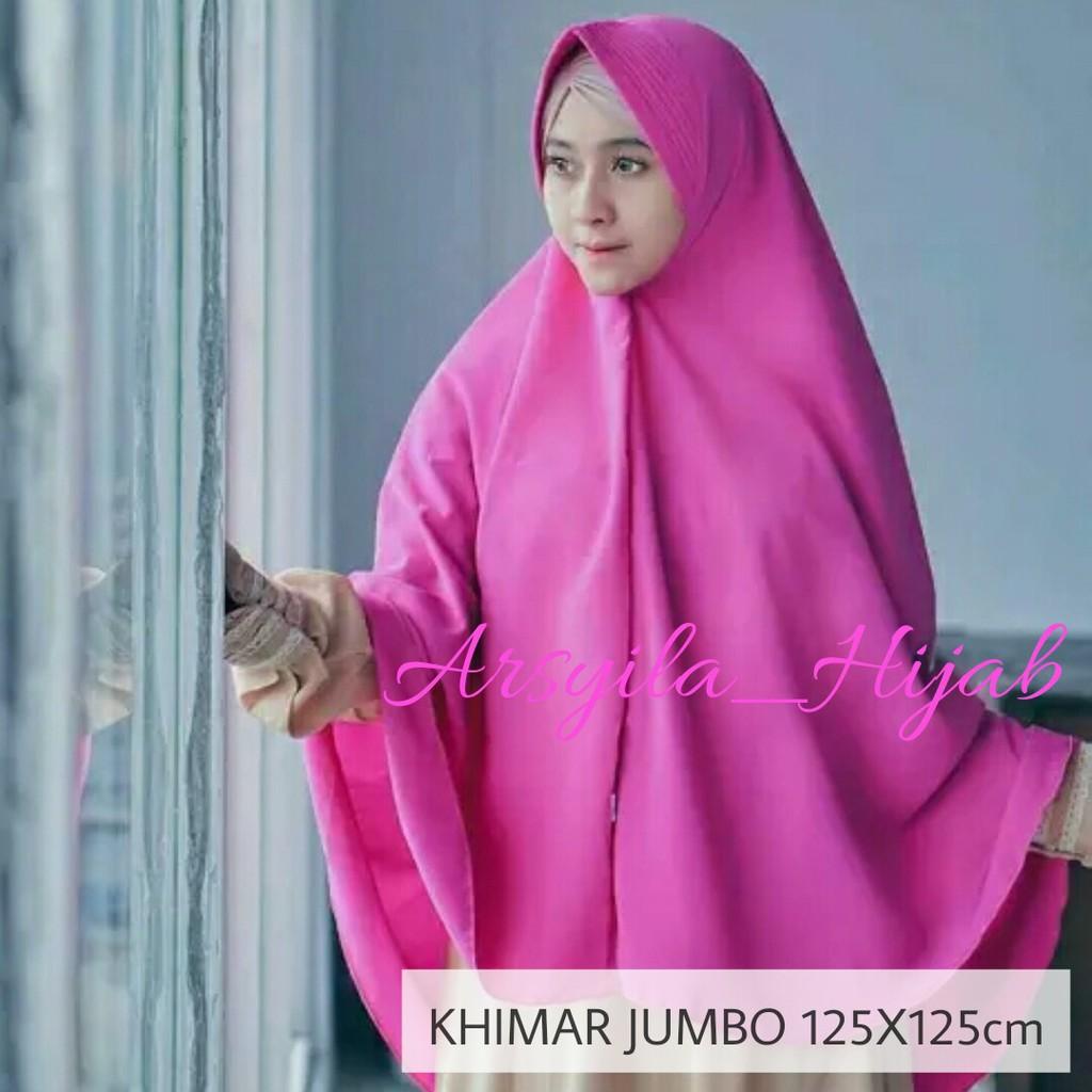HIJAB/KHIMAR JUMBO PET ANTEM 125x125 WOLFIS/BERGO INSTAN/BEST SELLER/BERGO SYARI POLOS/JILBAB INSTAN (Putih)