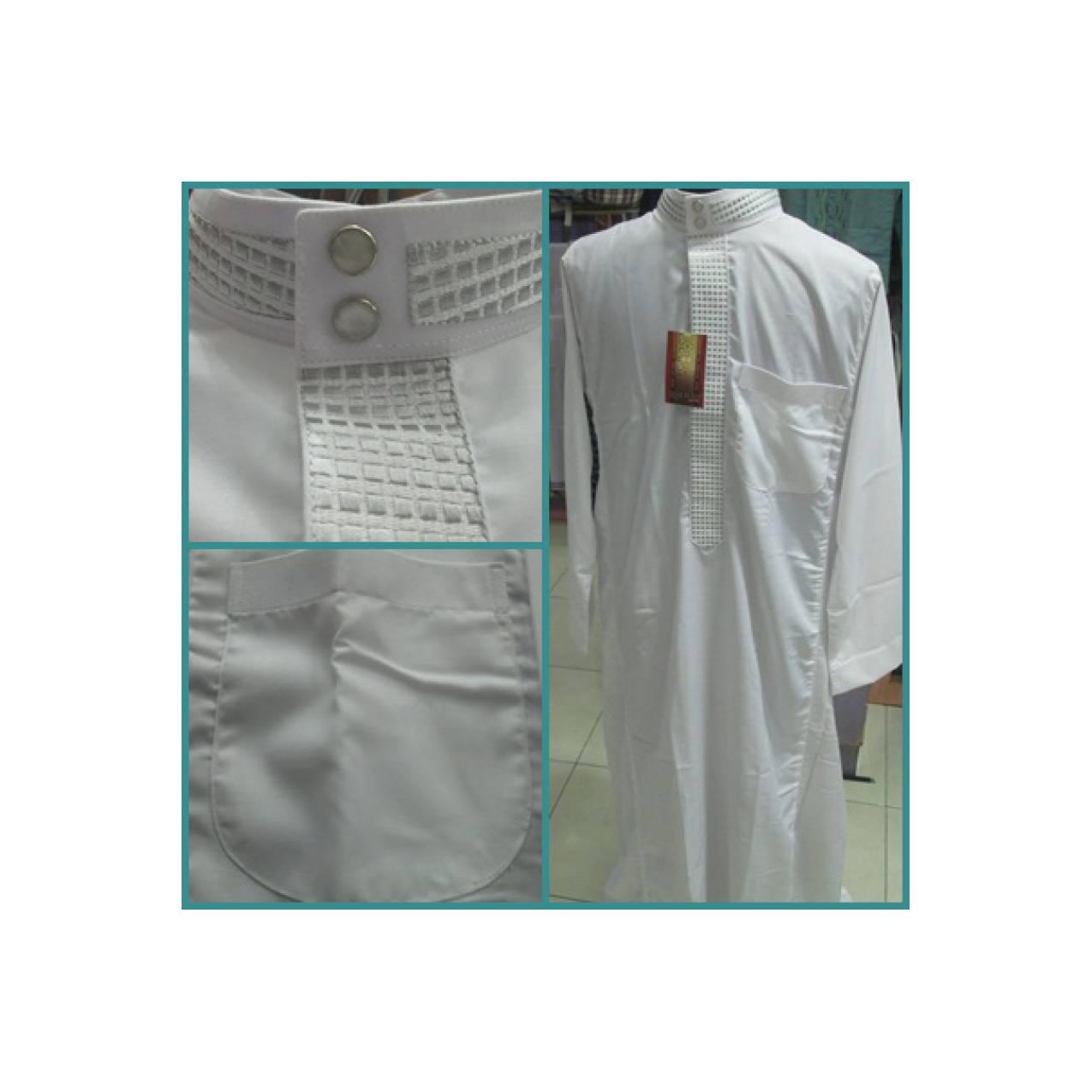 GAMIS PRIA MEWAH KHUSUS PUTIH KAIN ADEM, JAHITAN MAKE UP