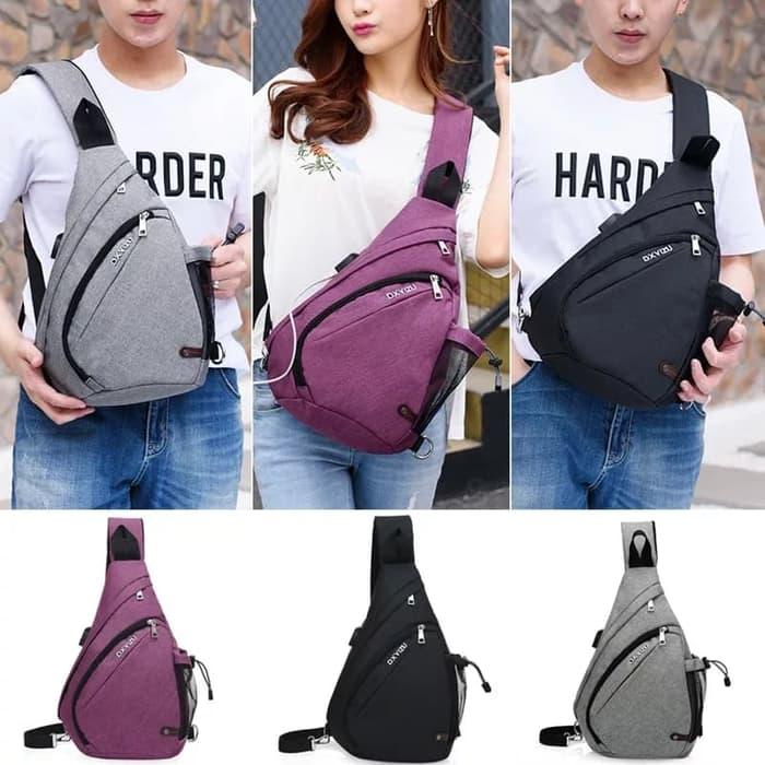 New Model Tas slempang pria anti maling theft usb IMPORT AC230