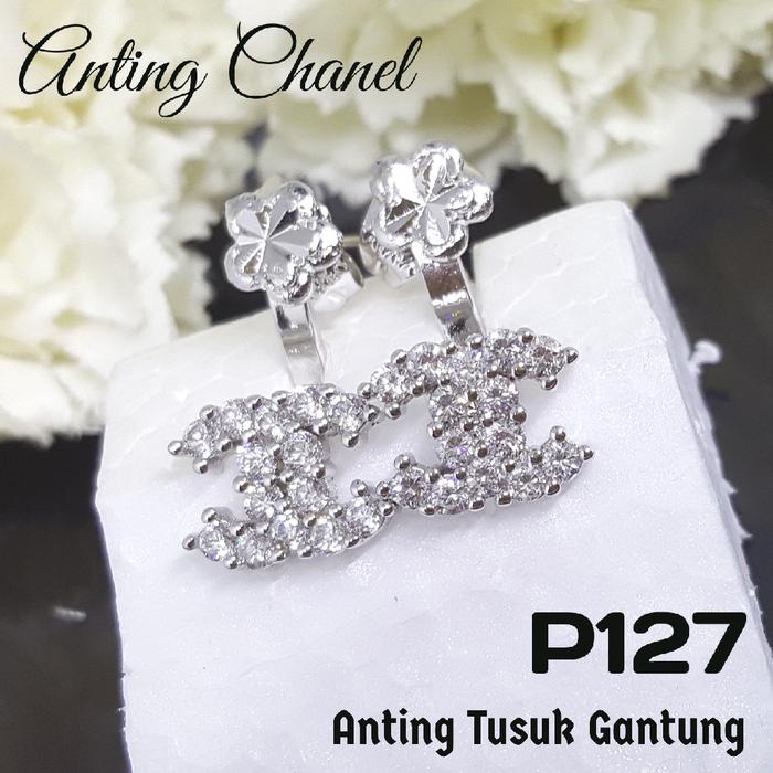 P127 Anting Tusuk Giwang Chanel (Perhiasan Imitasi Xuping Lapis Emas)