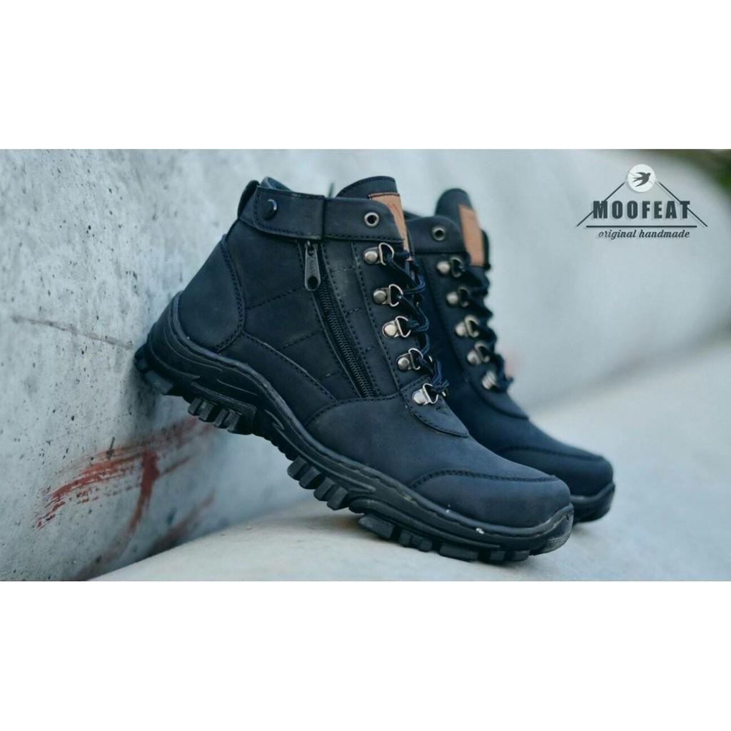 [CROCODILLE ZIPPER MORISEY Sepatu boots safety touring kerja murah grosir SEPATU BOOTS PRIA