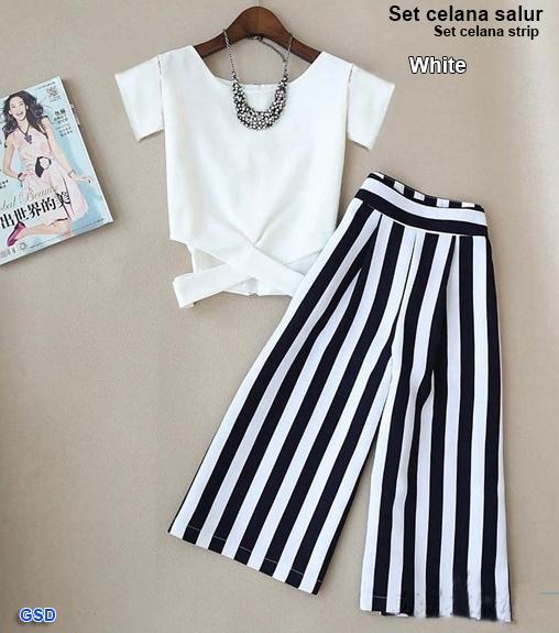 NCR- Setelan Baju / Baju Wanita / Celana Wanita / Baju Santai / St Celana Strip NCR- Setelan Baju / Baju Wanita / Celana Wanita / Baju Santai / St Celana Strip