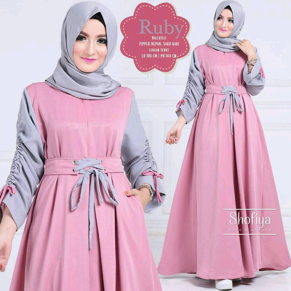 Gamis kotak kotak gamis asoka gamis baloteli balotelli balloteli dress syari busana muslim remaja (RUBY BLACK)