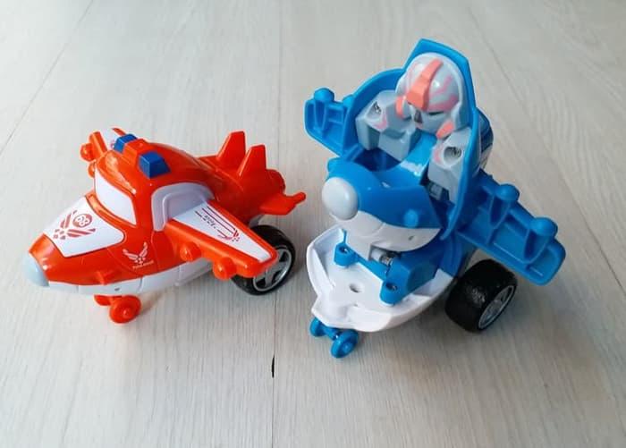MAINAN MOBIL ROBOT PESAWAT COLLIDE DEFORMATION
