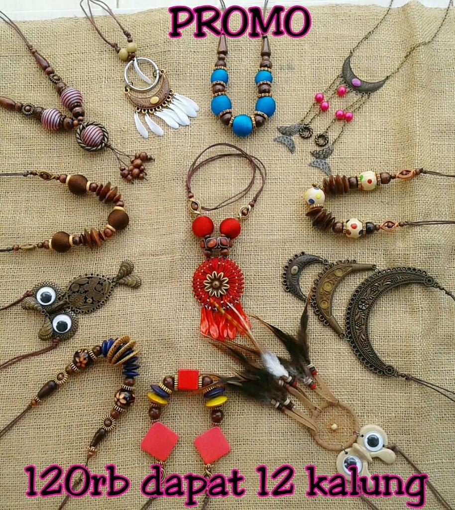 Raja Murah Aksesoris kalung Wanita Elegant isi 12 pcs