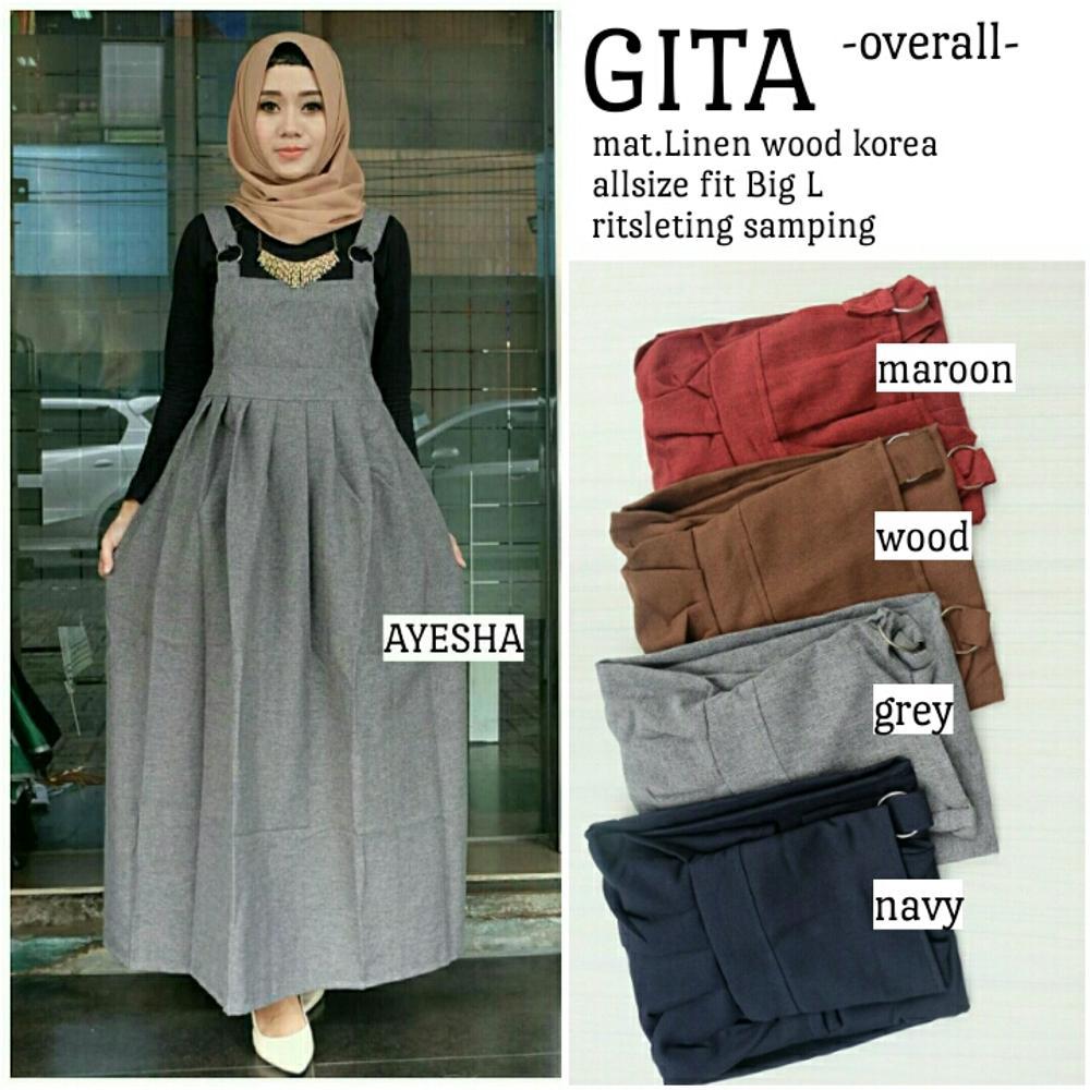 Baby Talk Club Gita Rok Overall Maxxi Overall Wanita Only Overall Tanpa Inner - Baju Atasan Wanita Overall Wanita Muslim Bahan Supernova Baju Muslim Wanita Dress Lebaran Pesta Kondangan Gamis Super Murah Untuk Remaja Overall Muslim Kekinian Hits