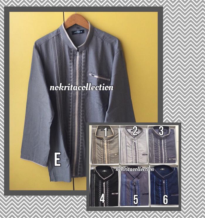 Baju Koko Lengan Panjang Bordir Baju Muslim Bahan Katun Kemeja Pria
