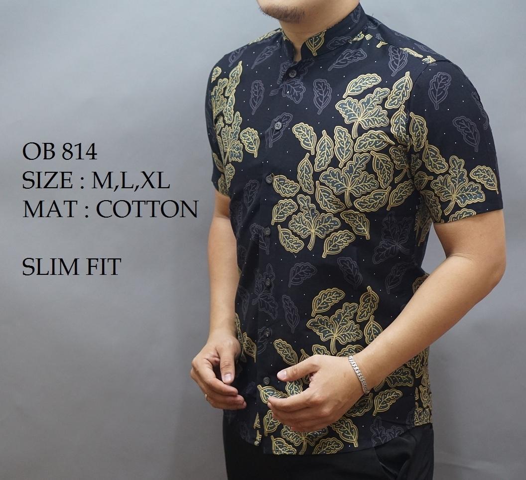 Baju Kemeja Batik Pria Slimfit Motif Modern Bahan Lembut Dan Adem Tidak Mudah Luntur Terbaru 2018