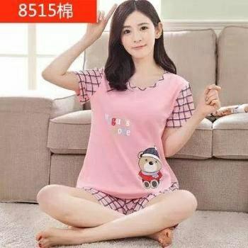 T-OS Setelan Baju Tidur Santai Atasan Dan Celana Pendek