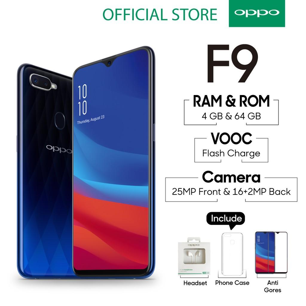 OPPO F9 Smartphone 4GB / 64GB Garansi Resmi OPPO Indonesia