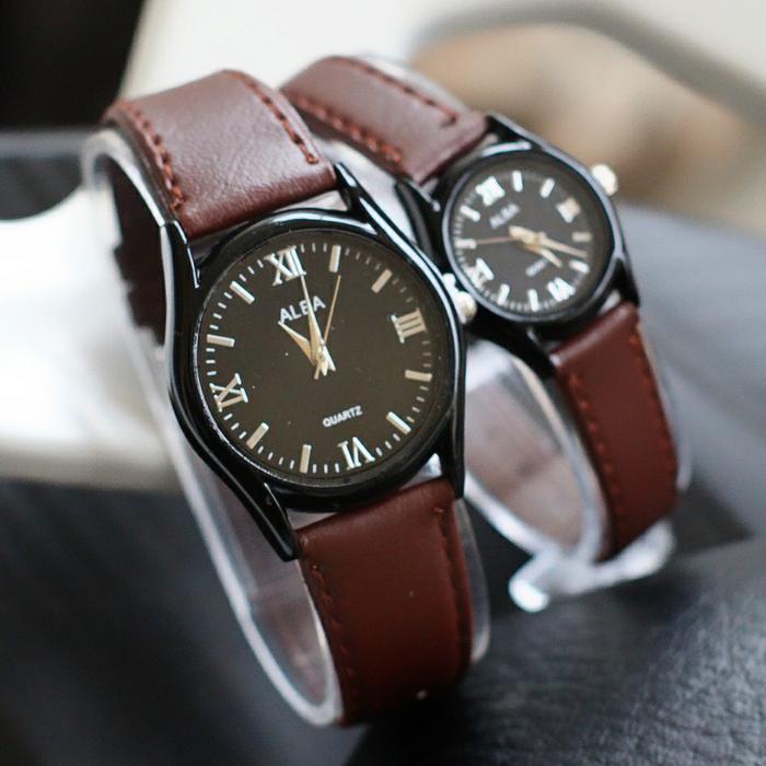 Jam tangan couple alba kulit pasangan / jtr 1216