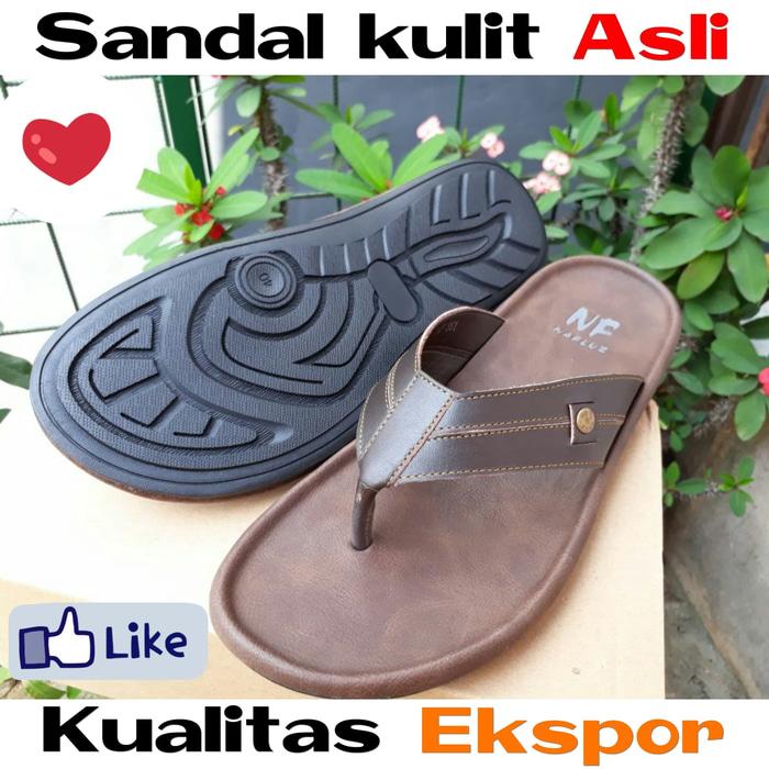 Best Seller!! Sendal Kulit Sapi Asli Garut Bukan Bandung Jogja Magetan | Sandal Pria - ready stock
