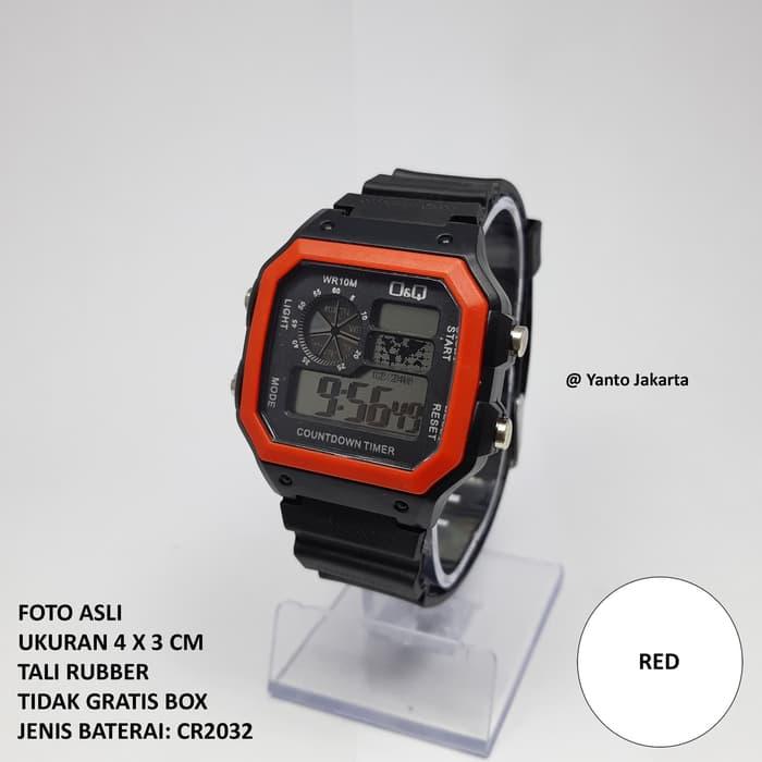 JAM TANGAN Q&Q JT0724 PRIA COWOK GROSIR MURAH - BLACK