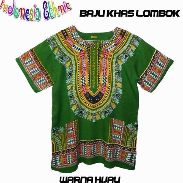 Baju Dashiki Warna / Baju Etnik /Hippie adat lombok