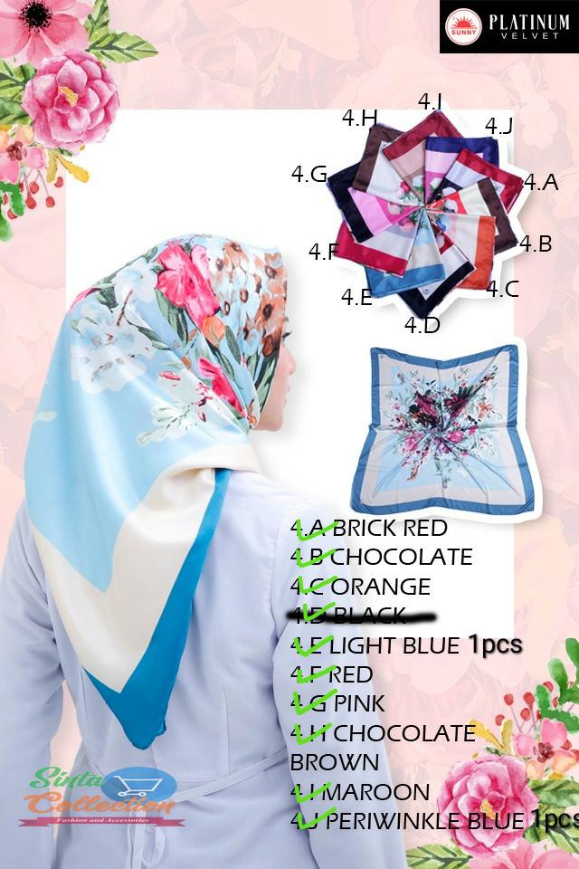 Hijab/ / Jilbab / Kerudung segi empat Saudia By Sunny Original Motif Bunga wang_olshop