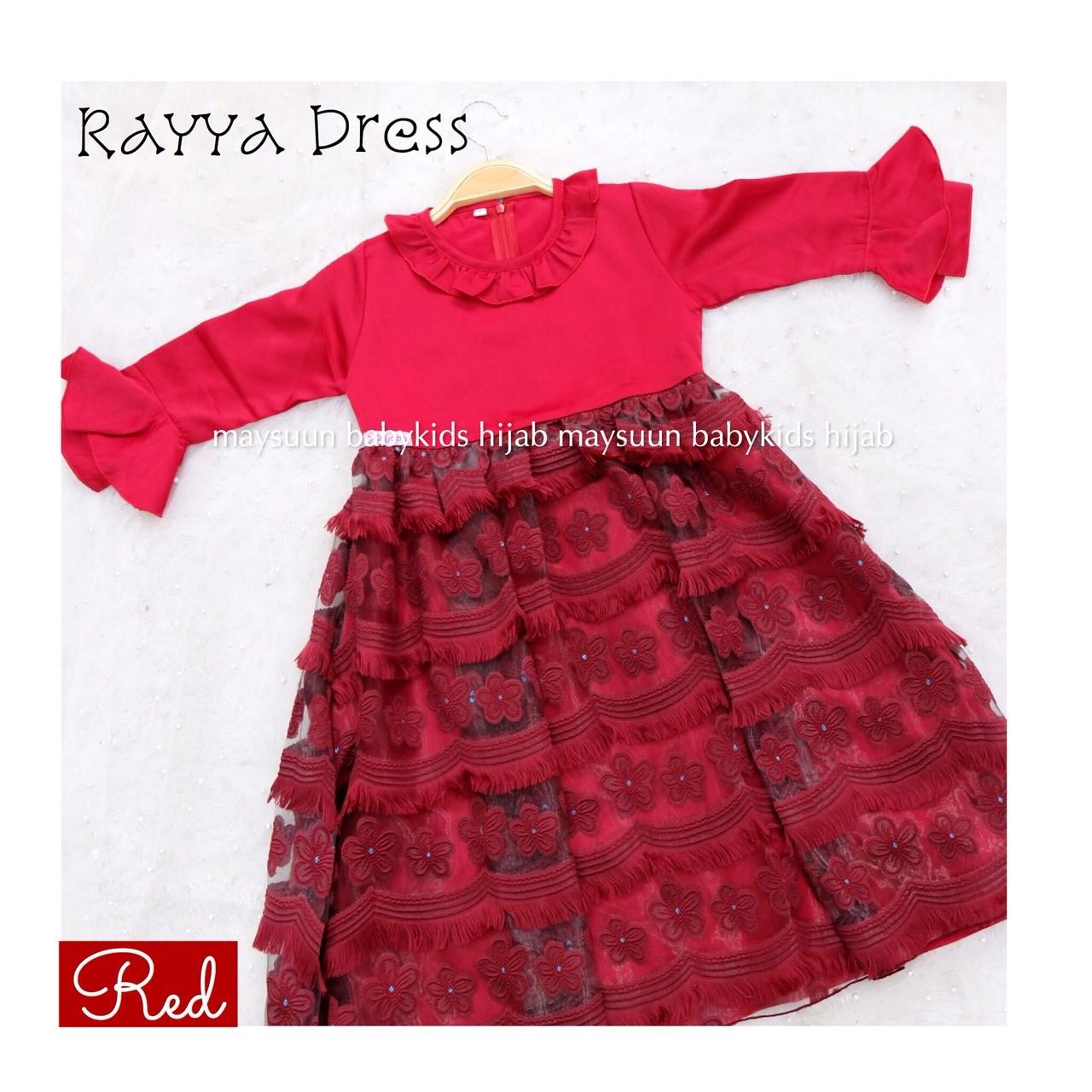 Fairuz Hijab, Baju Gamis Anak Perempuan Branded Mewah, Baju Muslim Anak Modern , Busana Muslim Anak Elegan Terbaru Warna Merah, Dress Pesta ( Gamis Only )