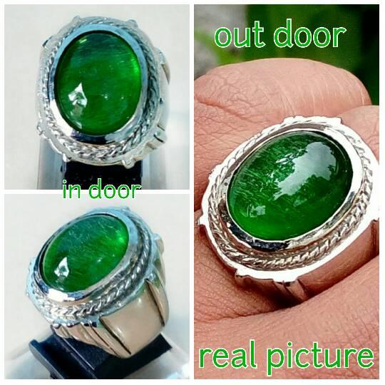 Diskon Promo Perhiasan Aksesoris Cincin natural zamrud kalimantan dengan ring tanam beda dari yg lain Murah