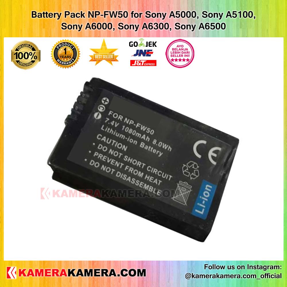 Battery Pack NP-FW50 for Sony A5000, Sony A5100, Sony A6000, Sony A6300, Sony A6500