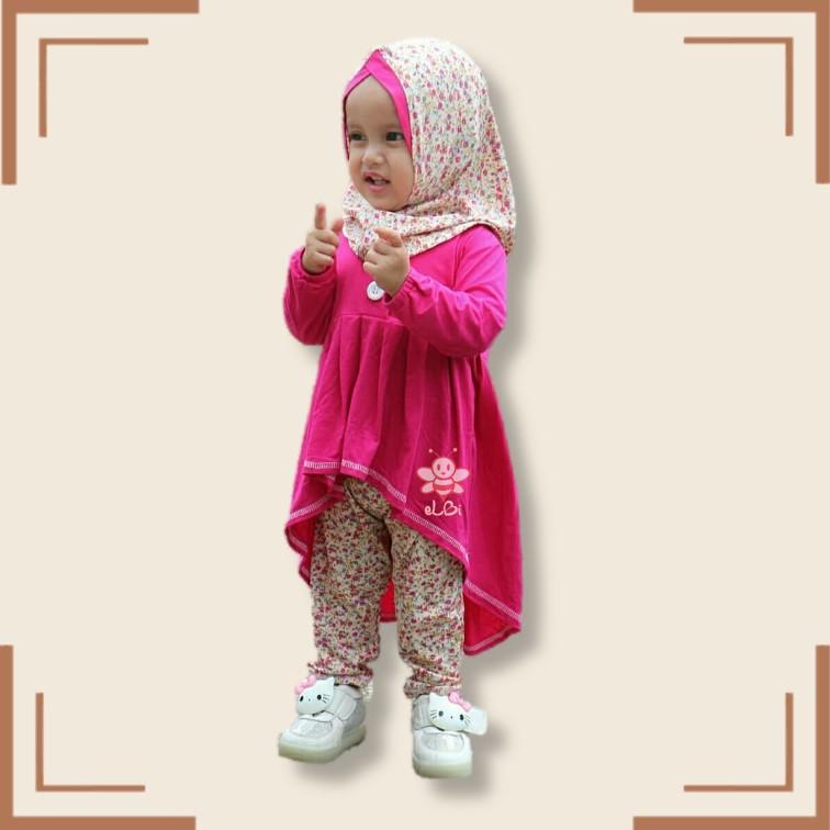 eLBi - Baju Muslim Anak Perempuan / Baju Muslim Balita Perempuan / Gamis Anak Perempuan / Farah Series