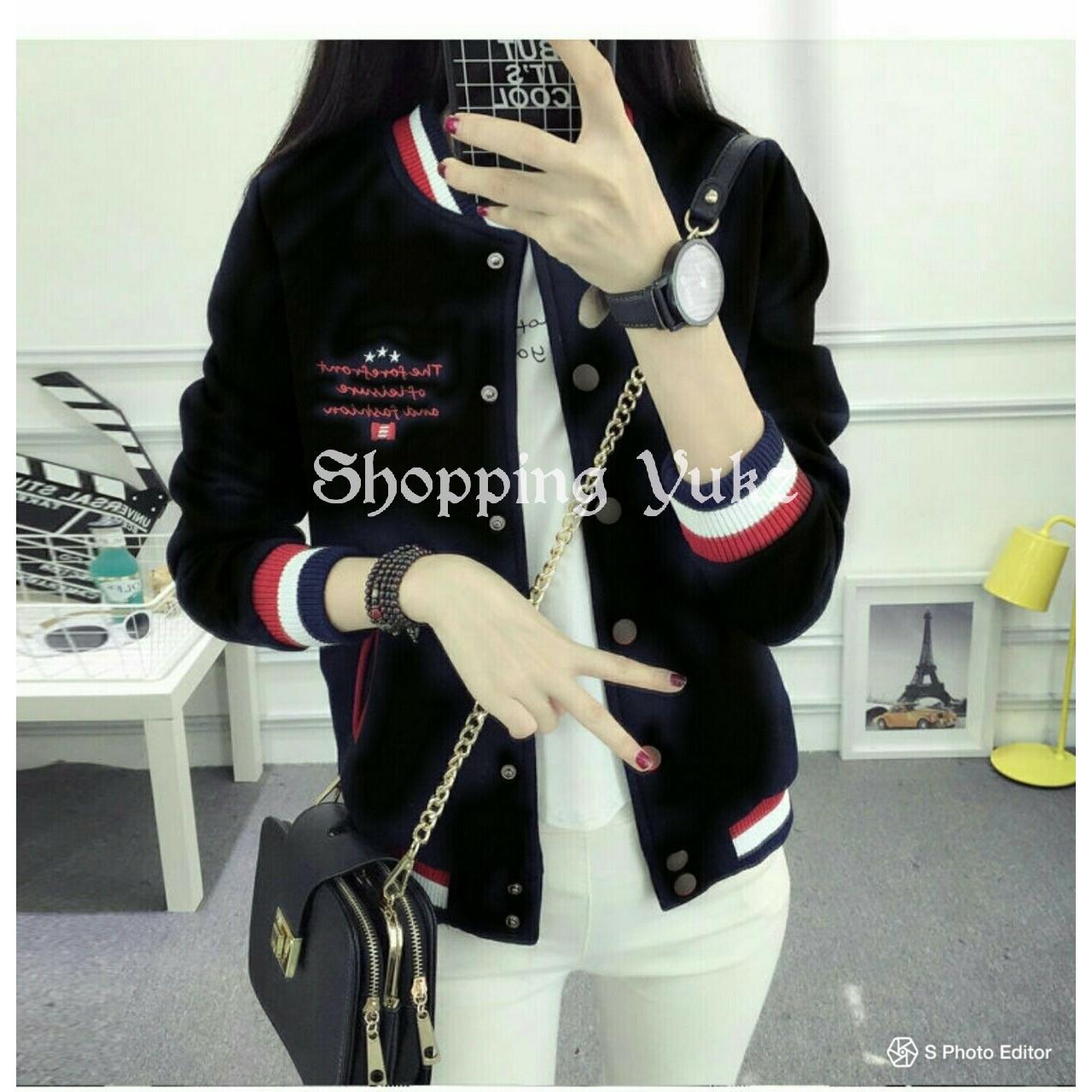 Shopping Yukz Jaket Bomber Wanita RIB SELFIE / Jaket Wanita / Jaket Remaja / Jaket Wanita Murah / Jaket Bomber Cewek / Jaket Gaul / Jaket Cewek
