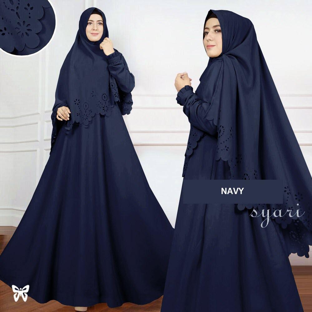 Sera Outfit Gamis Syari Set 2 in 1 Laser MSR063 / Baju Muslim Wanita Syar'i / Gaun Pesta Muslimah / Maxi Dress Lengan Panjang / Hijab / Srzada