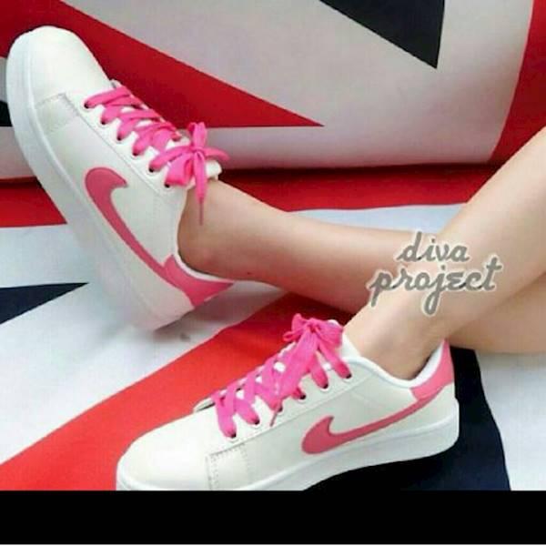 SEPATU KETS SNEAKER NIKE PUTIH PINK CEWEK WANITA JOGGING RUNNING CASUAL MODIS MURAH