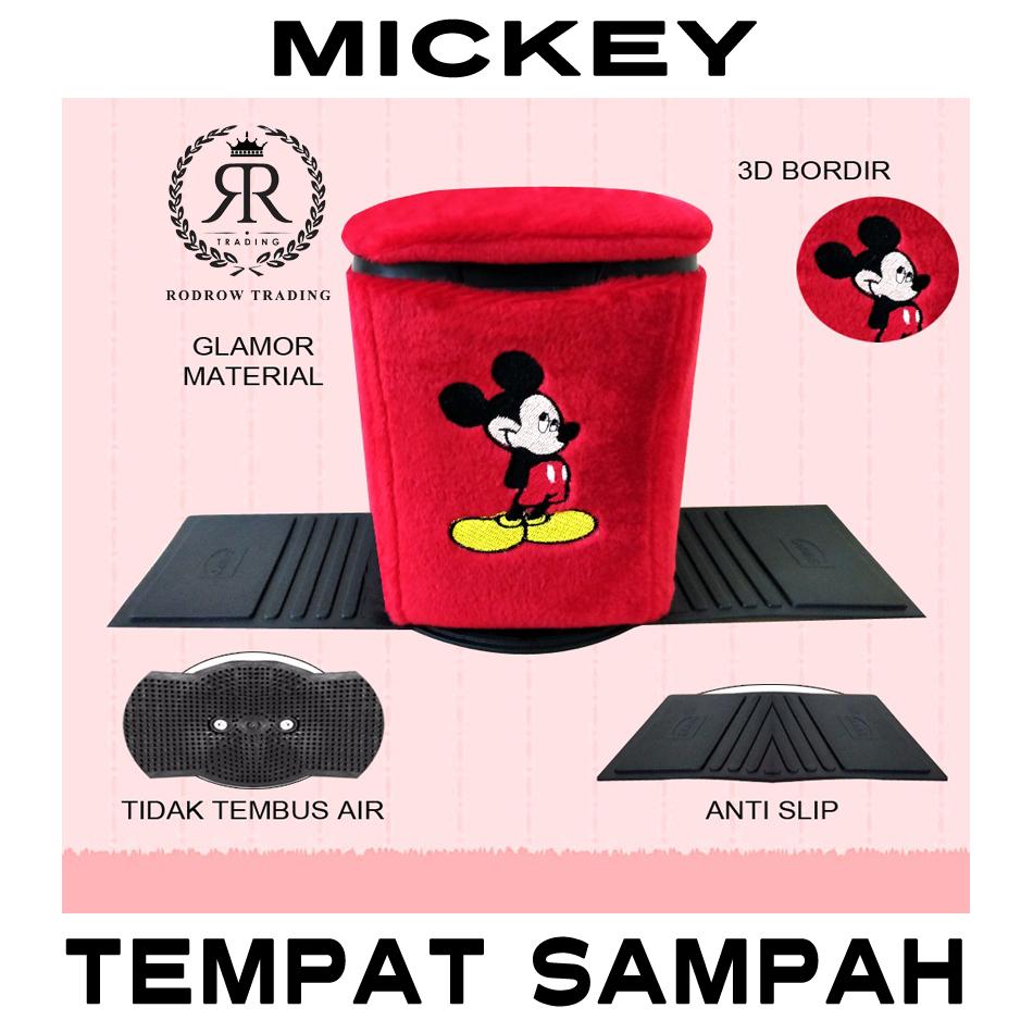 Tempat Sampah Mobil Motif Mickey / Tong Sampah Mobil / Tempat Sampah Mobil Lucu / Car Dustbin