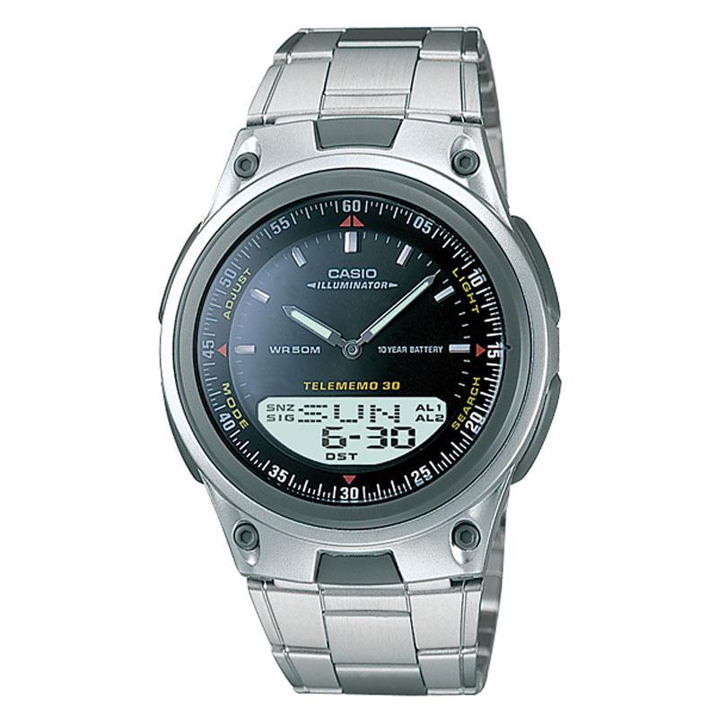 Casio Standard AW-80D-1AV - Jam Tangan Pria - Strap Stainless Steel - Grey - LM