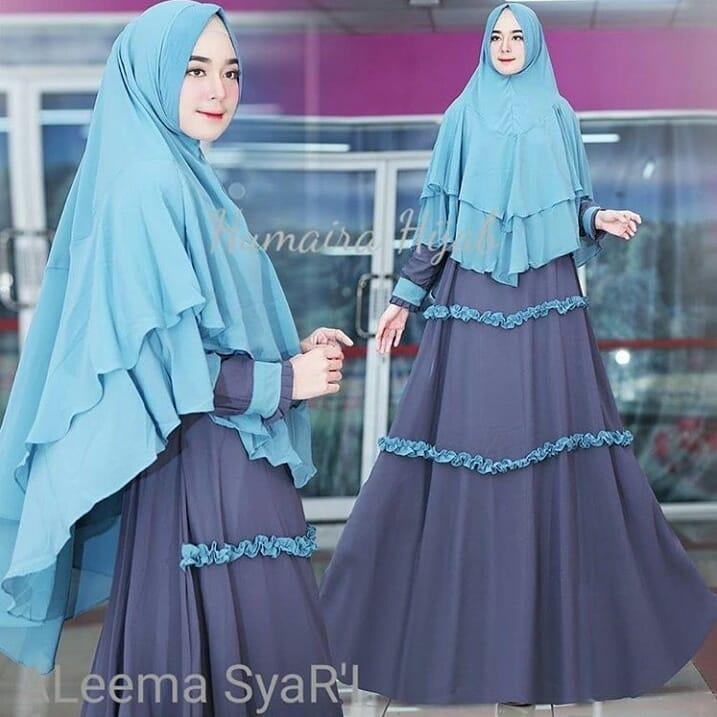 Gamis Aleema Syari Dress Wolfice Baju Wanita Panjang Muslim Casual Wanita Pakaian Hijab Modern Baju Gaun Pesta Modis Trendy Baju Model Terbaru 2018