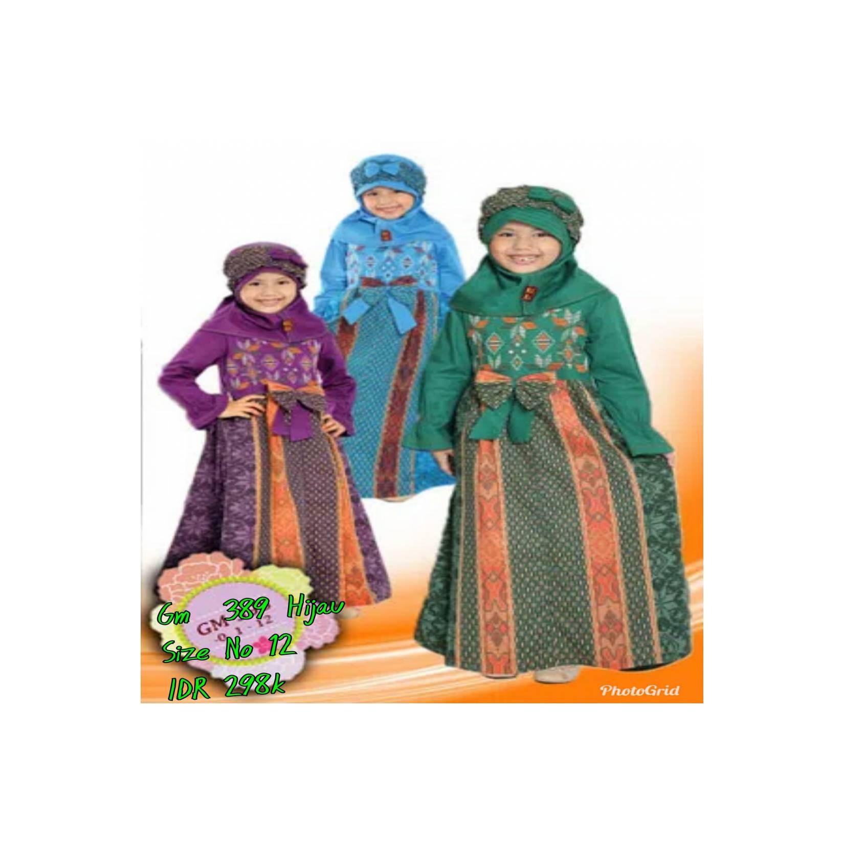 Keke Baju Anak Muslim GM 398 Hijau No12 Diskon / Sale /Obral 25%