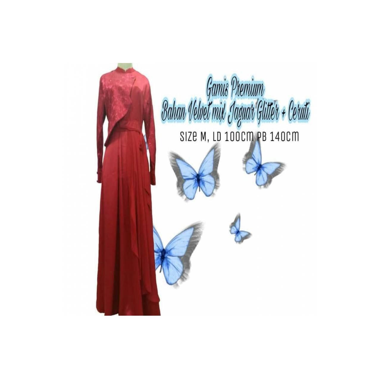 GAMIS EKSKLUSIF SIZE M (bhn silky velvet + jaguar berglitter + ceruti)