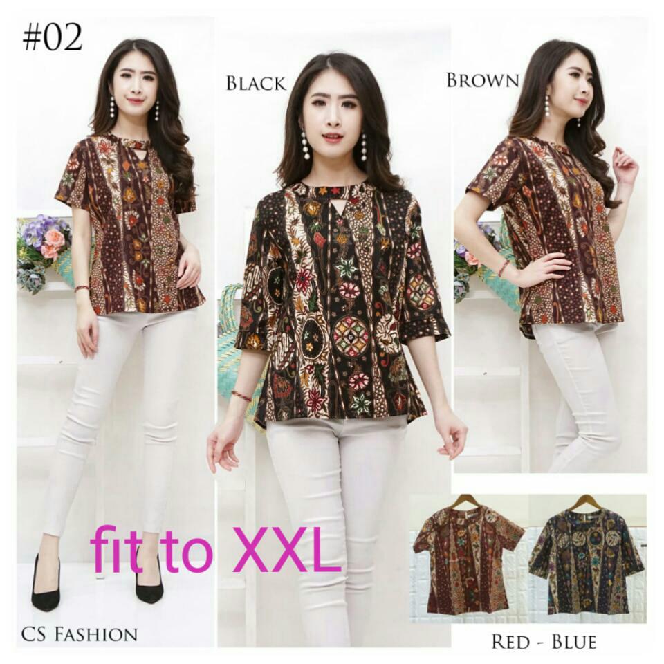 Lazda/CS 02 lengan pendek/Baju batik/Batik wanita/Kemeja batik/Batik Indonesia/Batik Fashion/fahion wanita/Batik kekinian/Batik moderen