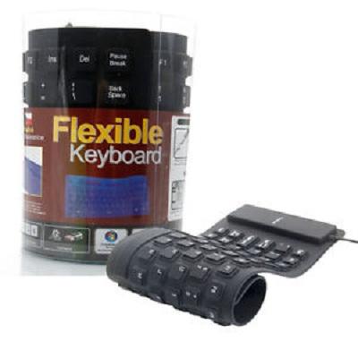 UNIVERSAL USB FLEXIBLE KEYBOARD SIMPLE ELEGAN GULUNG ANTI AIR WATERPROOF