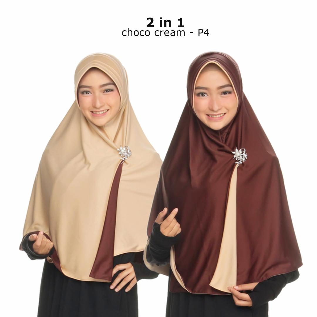 Jilbab 2 Warna / Fashion Muslim Terbaru Wanita Kekinian Model Sekarang Model Jaman Now / Jilbab Bolak Balik Instan 2 in 1 / Hijab Instant Bergo Dua warna / Khimar Syari Jumbo / Jilbab Pengajian Pesta Multifungsi Pet Anti Tembem