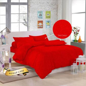 ... Pencari Harga HG Royals Sprei Warna Polos Jacquard 180x 200 T 20 CM MERAH CABE terbaik