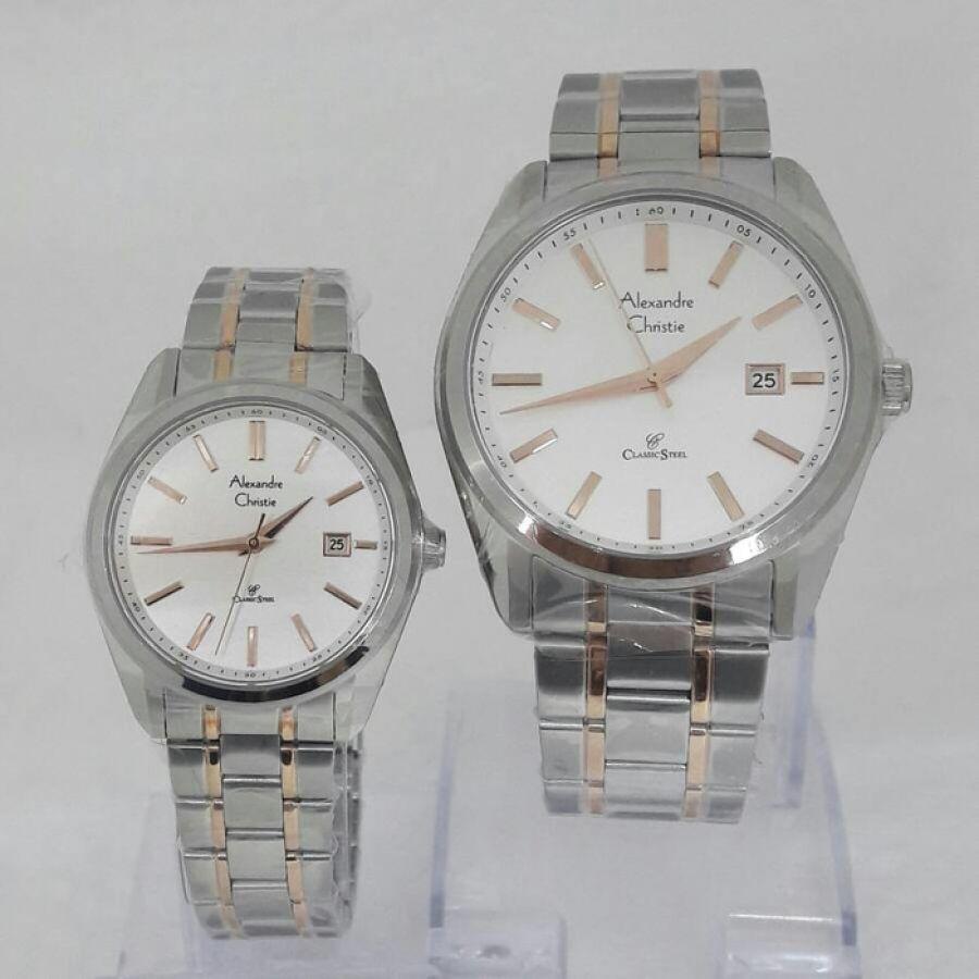 Jam Tangan Couple Pria & Wanita ALEXANDRE CHRISTIE 8514 ORIGINAL - Arloji Pasangan Cowok Cewek Terbaru Asli Harga Grosir